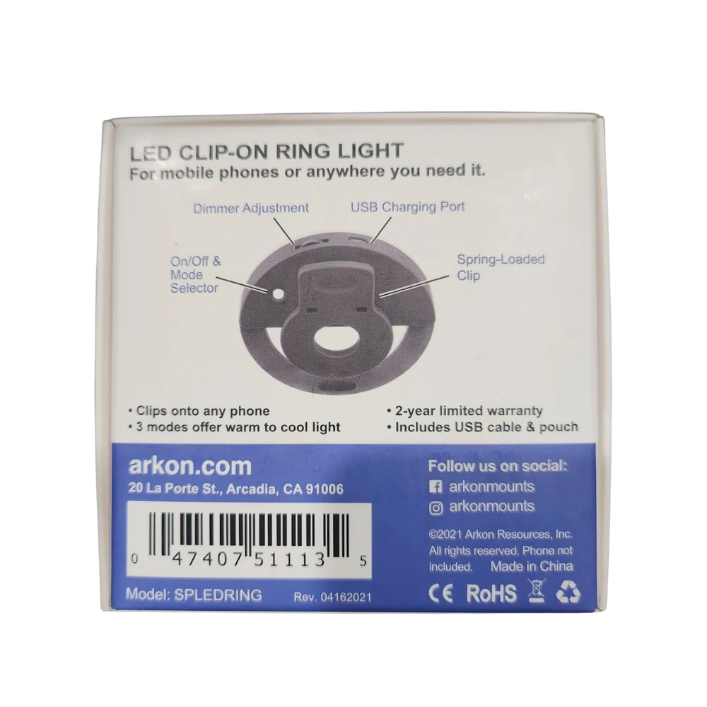 Arkon Mounts LED Clip-On Ring Light